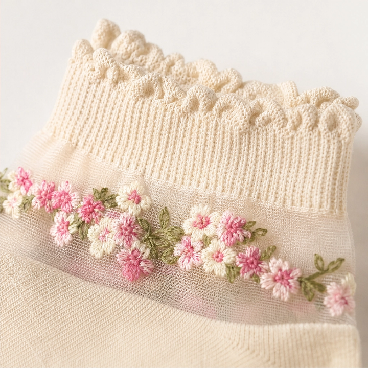 Bloomveil™ – Sheer Floral Lace Ankle Socks with Soft Cotton Sole + 1+1 FREE