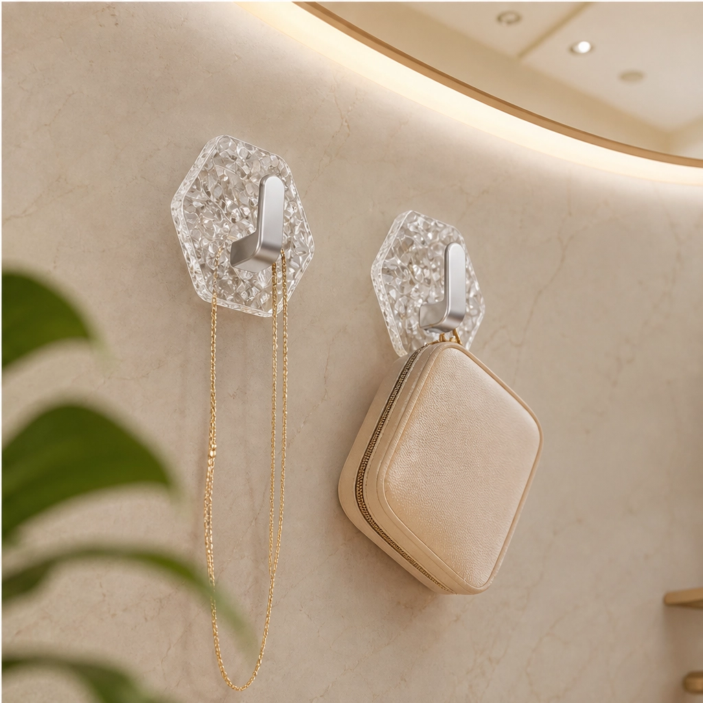 Nooka – Punch-Free Ripple Adhesive Wall Hooks (5-Pack, Holds 3kg, No-Trace) + 50% OFF