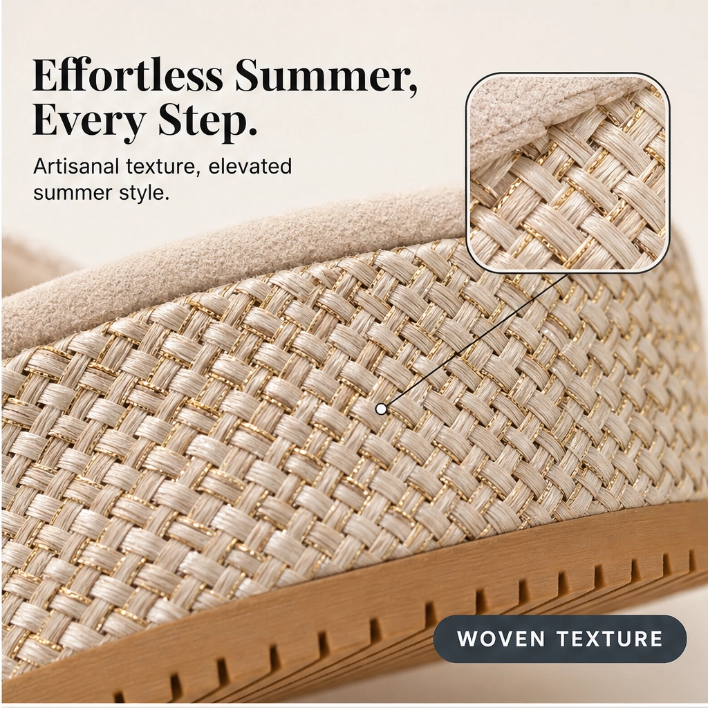 Solamatte™ – Woven Platform Wedge Sandals with Secure Double Ankle Straps + 50% OFF