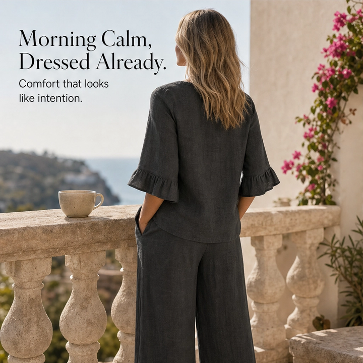 Lirelle™ – Ruffle-Sleeve Top &amp; Wide-Leg Lounge Set + 50% OFF