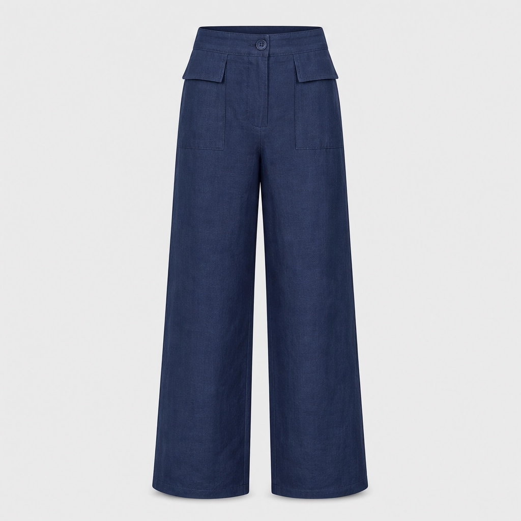 Vela™ – High-Waisted Cotton-Linen Wide-Leg Pants + 50% OFF