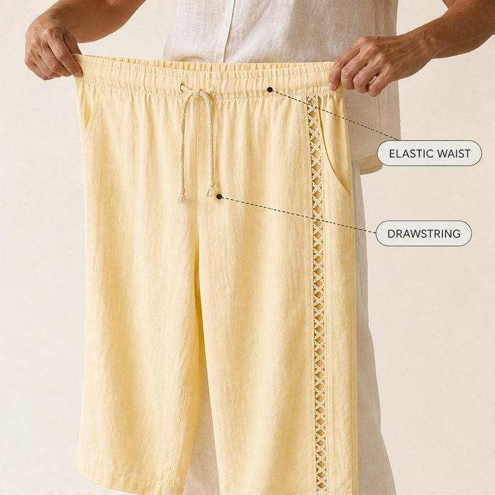Eyelette™ – High-Waist Lace-Cutout Capri Pants for Women + 50% OFF