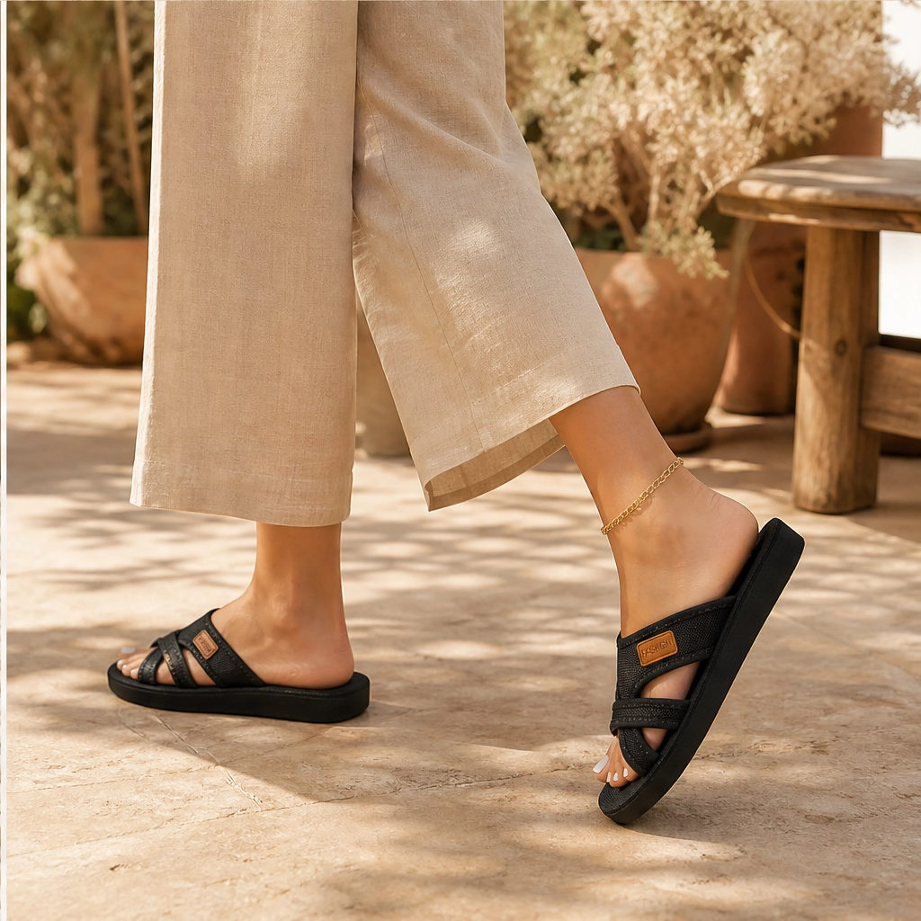 Driftwell™ – Crossband Slip-On Slide Sandals for Effortless Summer Comfort + 50% OFF