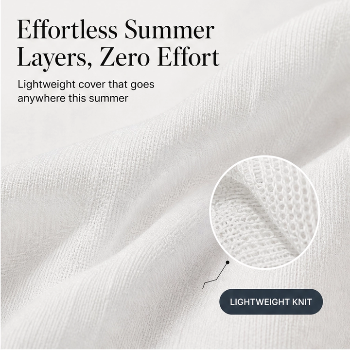 Solène – Lightweight Flowy Open-Front Short-Sleeve Cardigan + 50% OFF