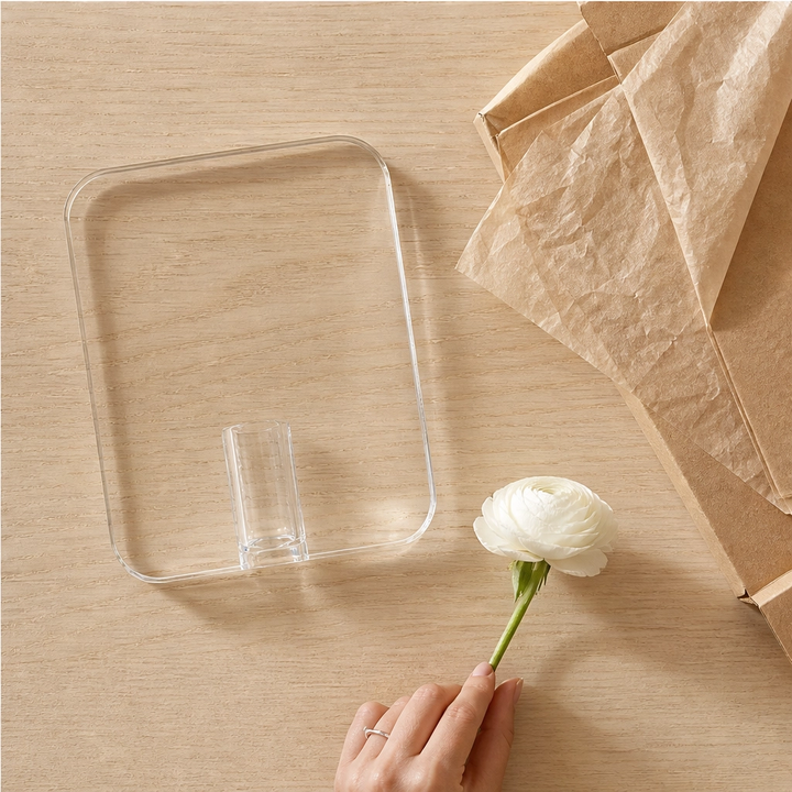 Lucent – Acrylic Frame Flower Vase, Clear Nordic Decor for Shelf &amp; Table + 50% OFF