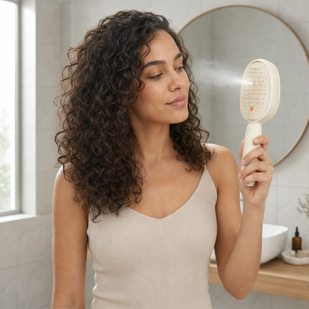 Glissette™ – 2-in-1 Misting Detangle &amp; Massage Hair Brush + 50% OFF