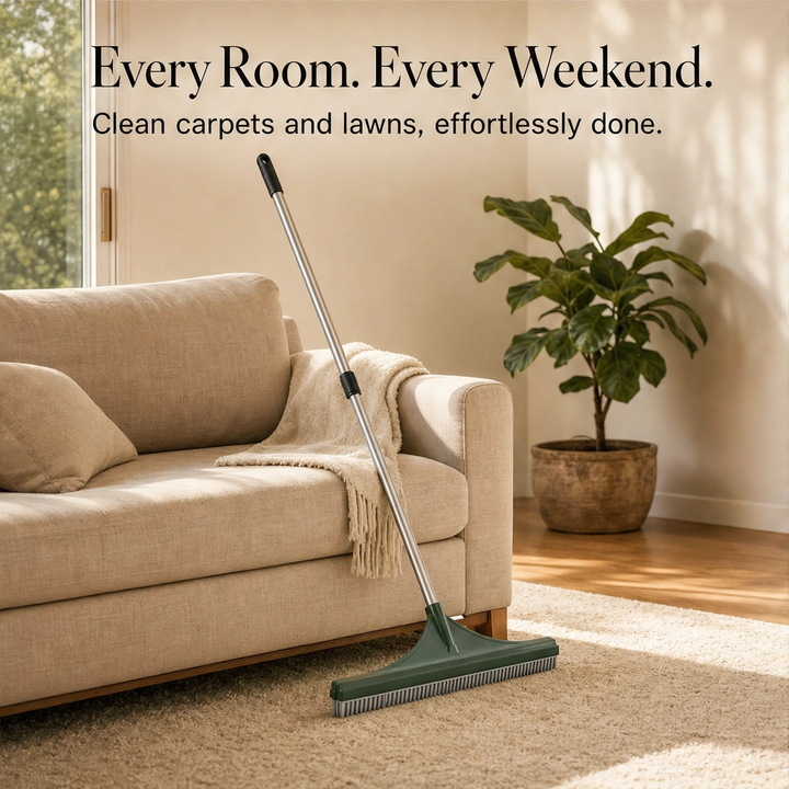 TurfCraft™ – Telescopic Wide-Head Grooming Rake for Turf, Carpet &amp; Lawn + 50% OFF