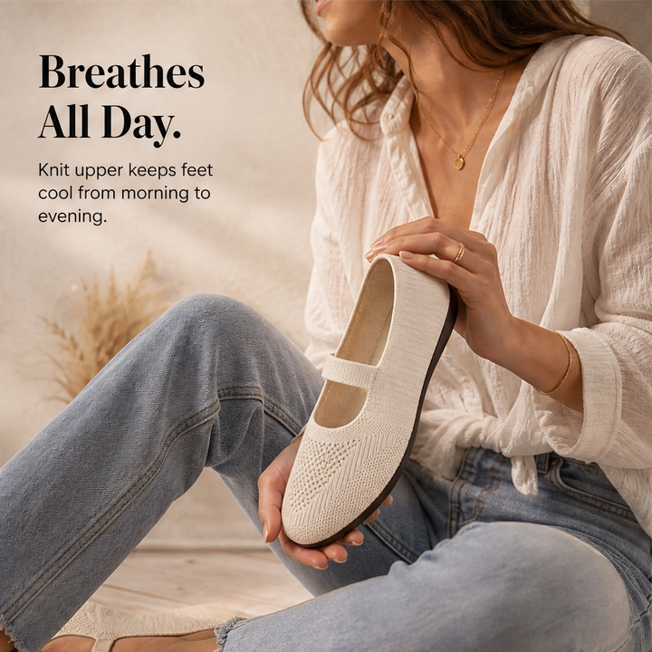 Sollora™ – Breathable Knit Cushioned Slip-On Flats for Women + 50% OFF