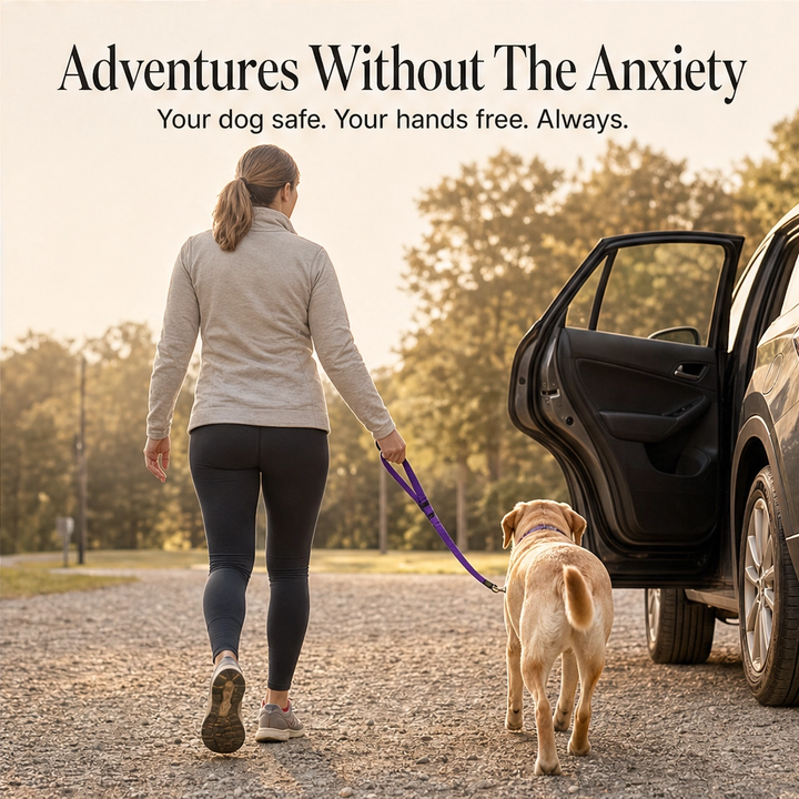 Anchorpaw™ – 2-in-1 Adjustable Dog Car Seat Belt &amp; Walking Leash + 50% OFF