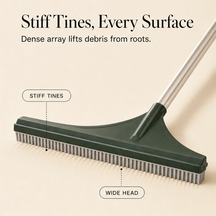 TurfCraft™ – Telescopic Wide-Head Grooming Rake for Turf, Carpet &amp; Lawn + 50% OFF