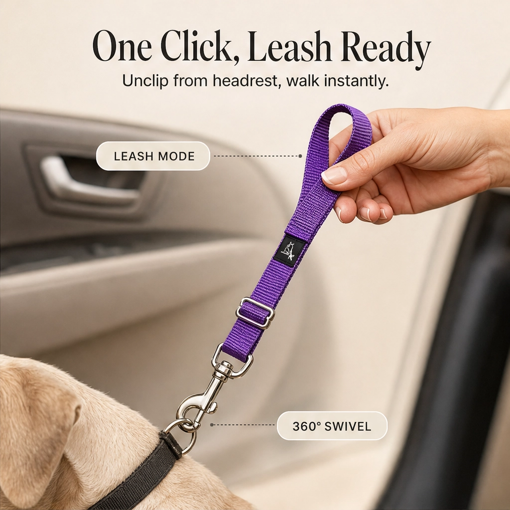 Anchorpaw™ – 2-in-1 Adjustable Dog Car Seat Belt &amp; Walking Leash + 50% OFF