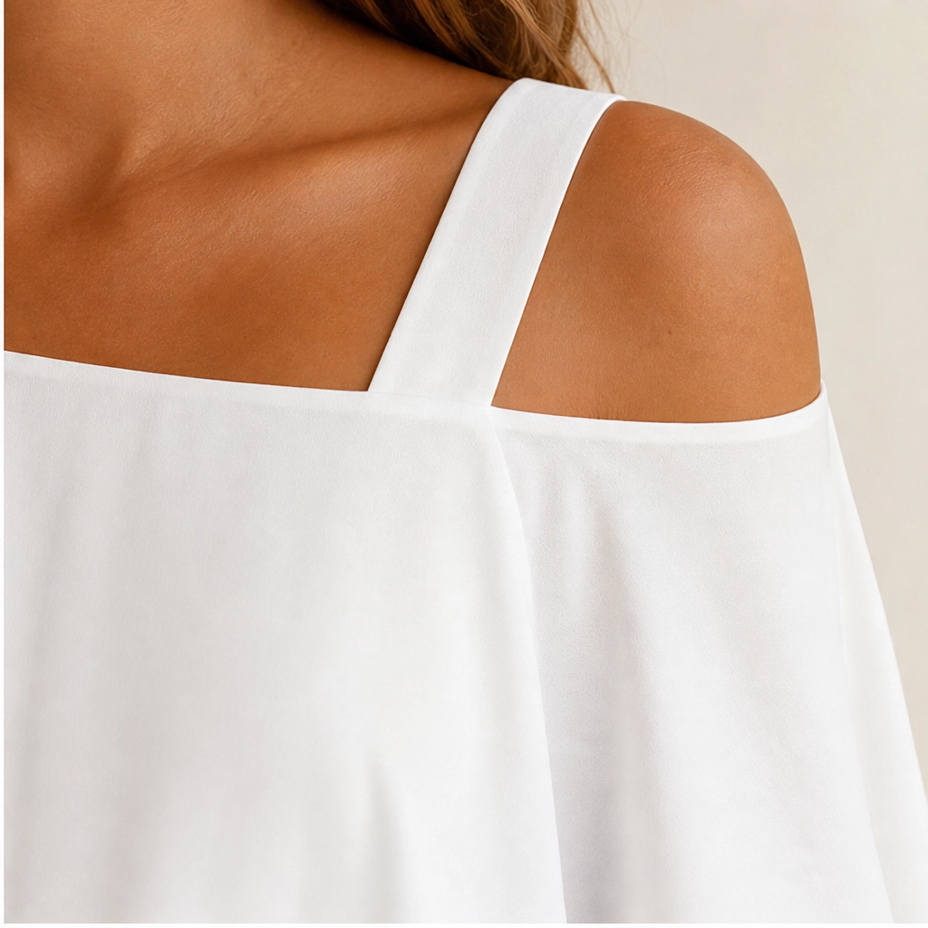Almora™ – Asymmetrical Layered Cold-Shoulder Loose Fit Blouse + 50% OFF