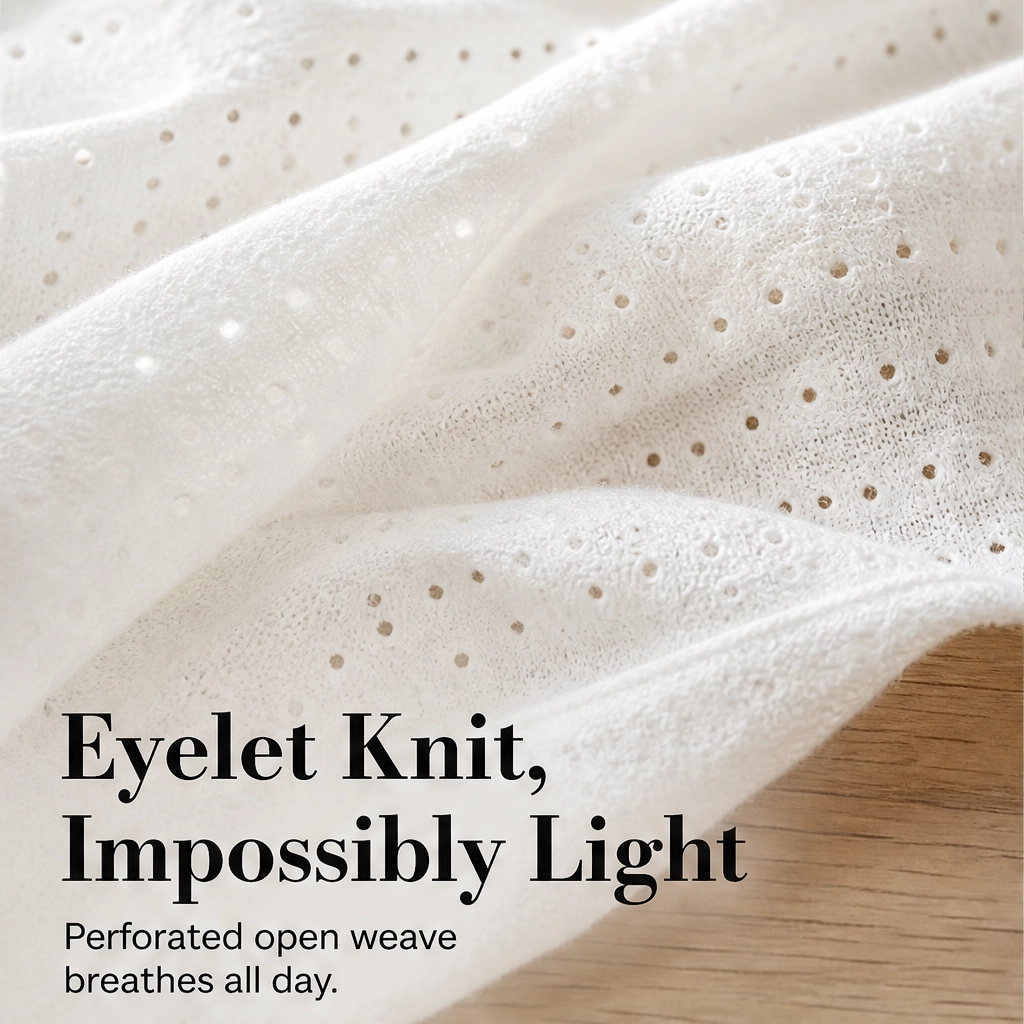 Aerelle™ – Breathable Eyelet Lightweight Summer Cardigan + 50% OFF