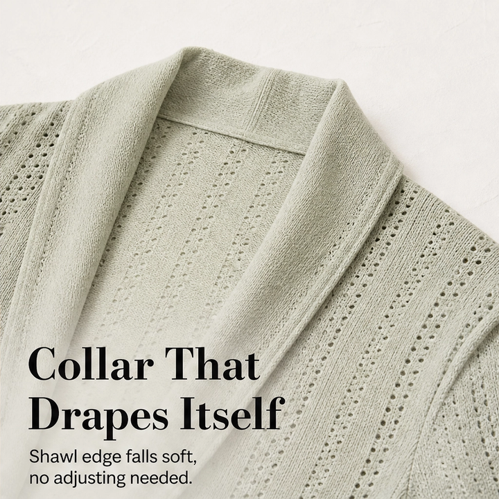 Aerelle™ – Breathable Eyelet Lightweight Summer Cardigan + 50% OFF