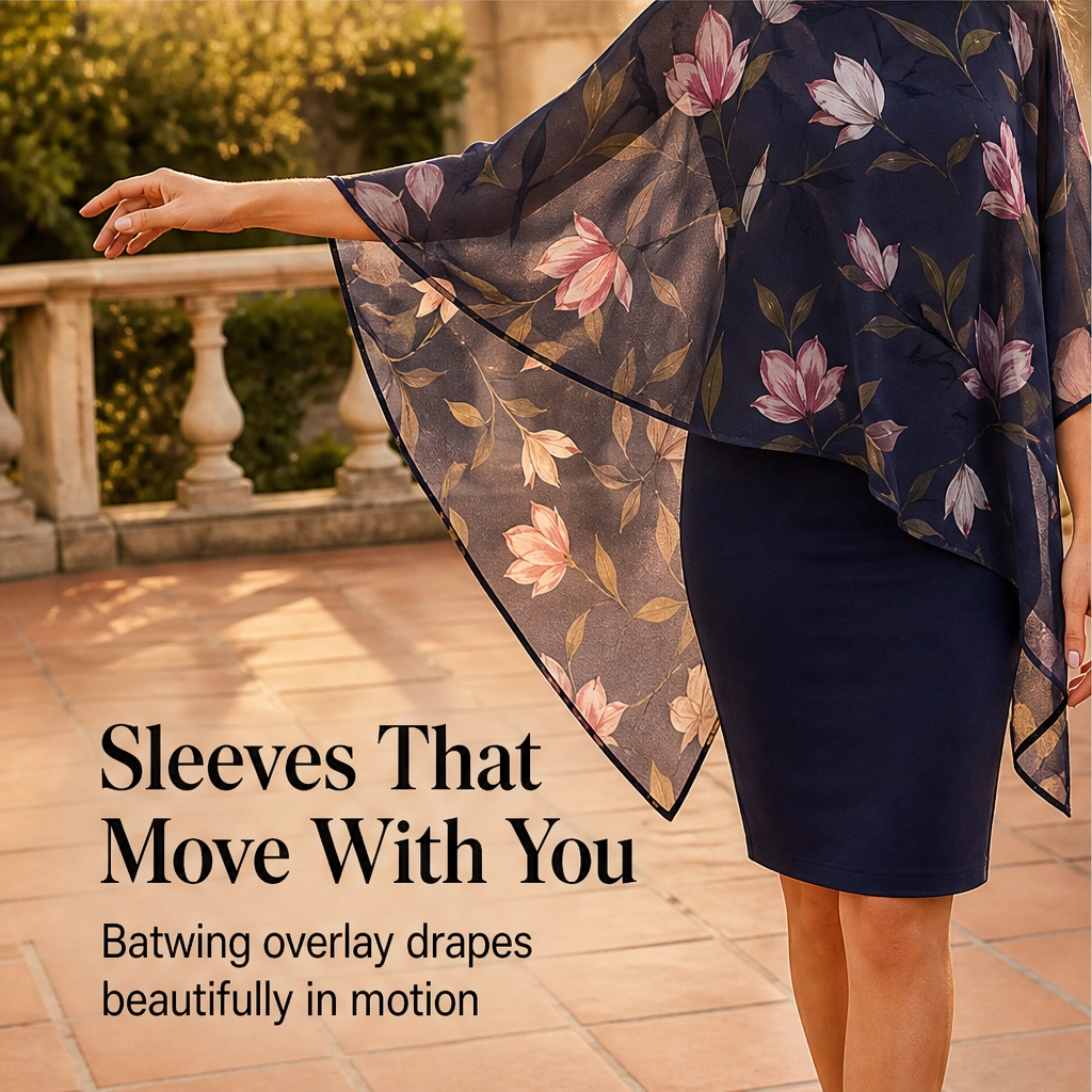 Mirabelle – Floral Chiffon Overlay Bodycon Dress Set for Women + 50% OFF