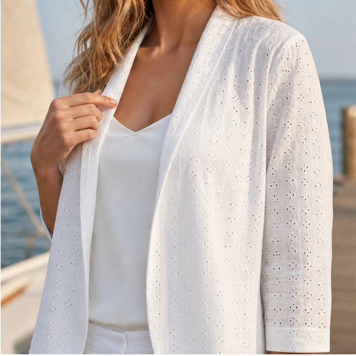 Aerelle™ – Breathable Eyelet Lightweight Summer Cardigan + 50% OFF