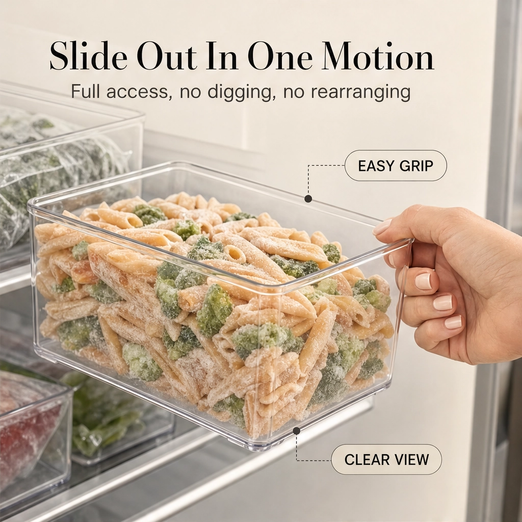 Clearnook™ – Crystal-Clear Stackable Freezer &amp; Fridge Storage Bins with Handles + 50% OFF