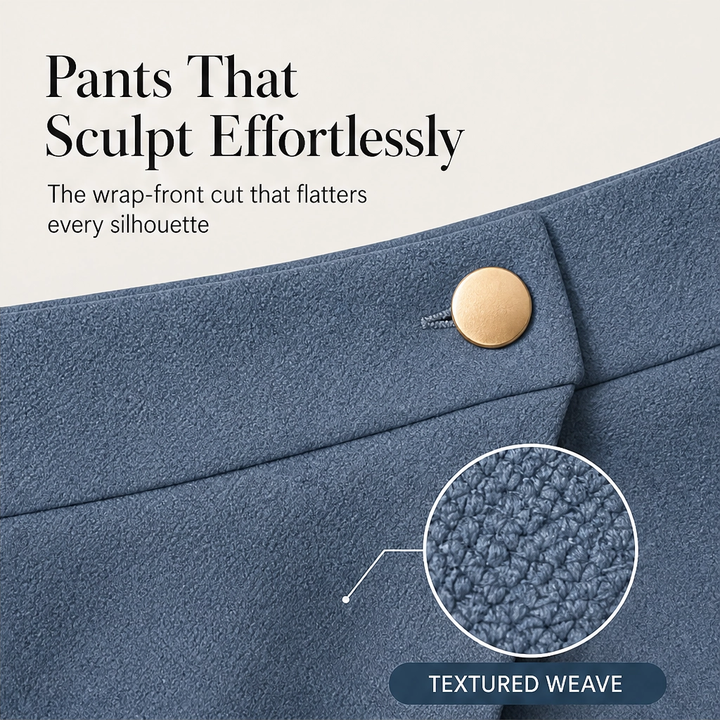 Drapelle – High-Waisted Wrap-Front Wide-Leg Cropped Trousers + 50% OFF