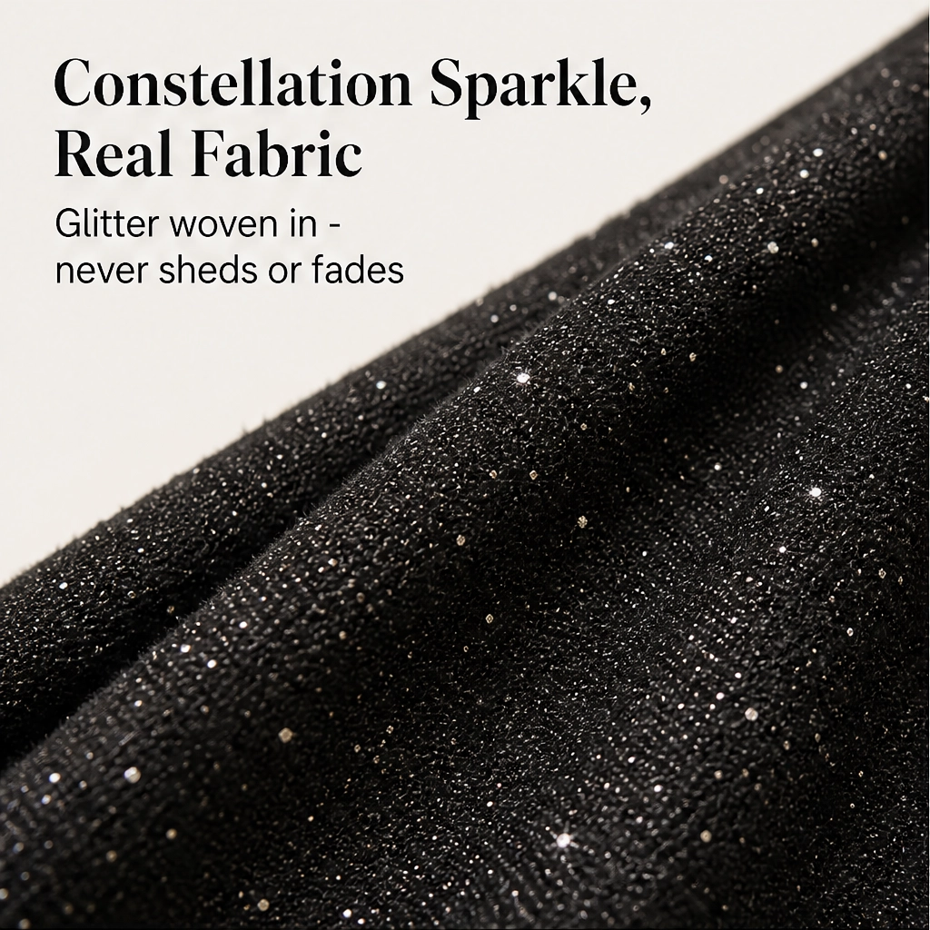 Soirelle – High-Waist Glitter Straight-Leg Trousers + 50% OFF