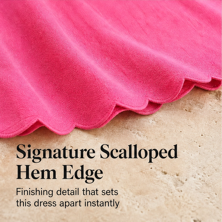 Soléne – Scalloped Ruffle Sleeveless A-Line Mini Dress + 50% OFF