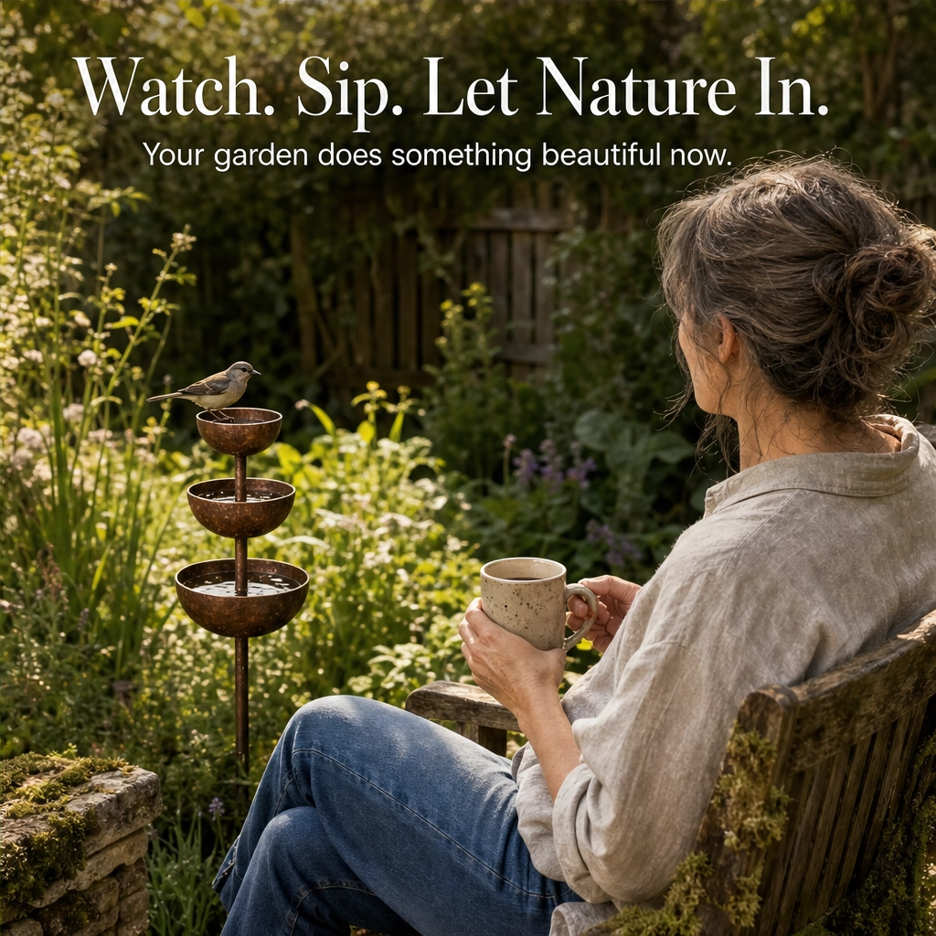 Coppervale™ – 3-Tier Cascading Rain Catcher &amp; Birdbath Garden Stake + 50% OFF