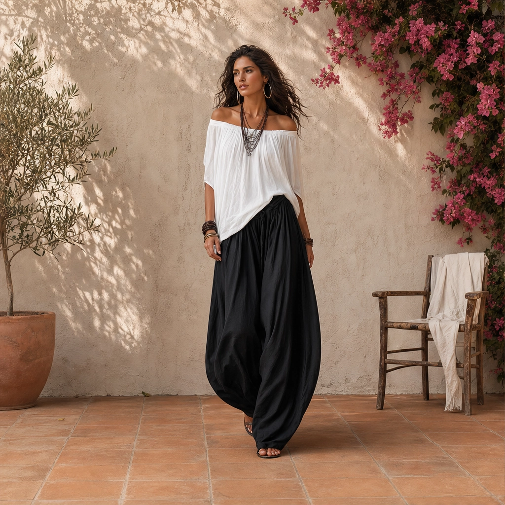 Sienne™ – Off-Shoulder Top &amp; Lantern Pants 2-Piece Set + 50% OFF