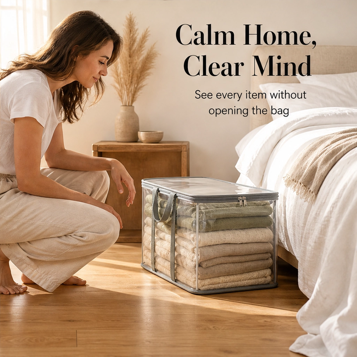 Stackholm™ – Clear Heavy-Duty Stackable Storage Bag for Clothes, Bedding &amp; Moving + 50% OFF