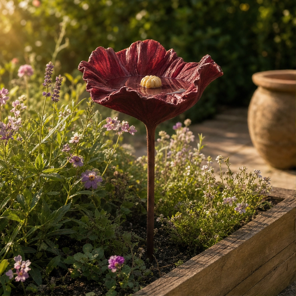 Bloombrook™ – Weatherproof Floral Bird Bath &amp; Water Feeder Garden Stake + 50% OFF