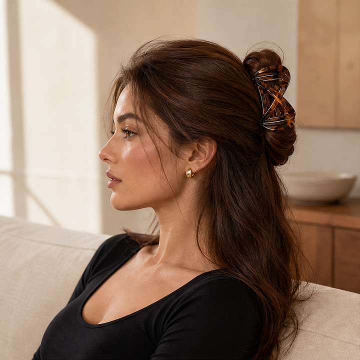 Tressa – Figure-Eight Secure-Hold Tortoiseshell Hair Jaw Clip + 1+1 FREE