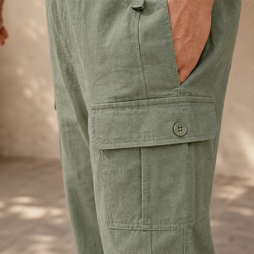 Driftwell™ – Breathable Cotton-Linen Wide-Leg Cargo Pants + 50% OFF