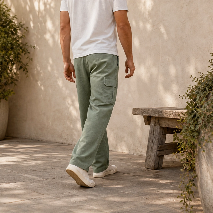 Driftwell™ – Breathable Cotton-Linen Wide-Leg Cargo Pants + 50% OFF