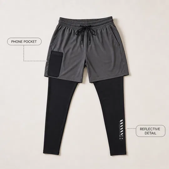 Strydex™ – 2-in-1 Compression Running Tights with Built-In Shorts &amp; Hidden Phone Pocket + 50% OFF