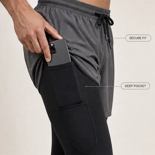 Strydex™ – 2-in-1 Compression Running Tights with Built-In Shorts &amp; Hidden Phone Pocket + 50% OFF