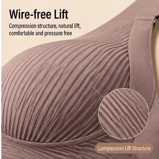 Velmara – Wire-Free Full-Cup Push-Up Support Bra for Plus Size + 1+1 FREE