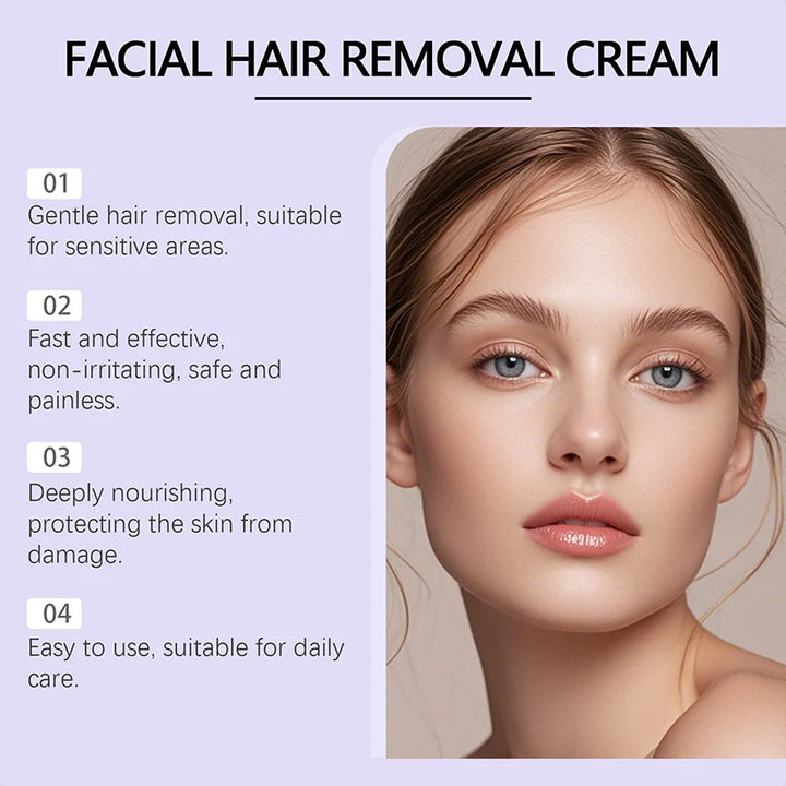 Petalune™ – Gentle Painless Facial Hair Removal Cream with Shea Butter &amp; Centella + 1+1 FREE