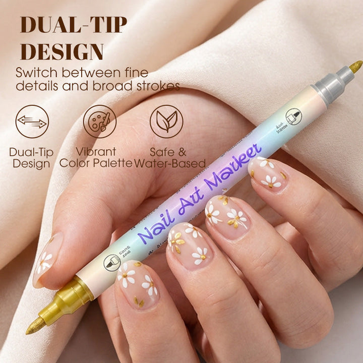 Petalink™ – Dual-Tip Nail Art Marker Pens, Water-Based &amp; Quick-Dry + 50% OFF