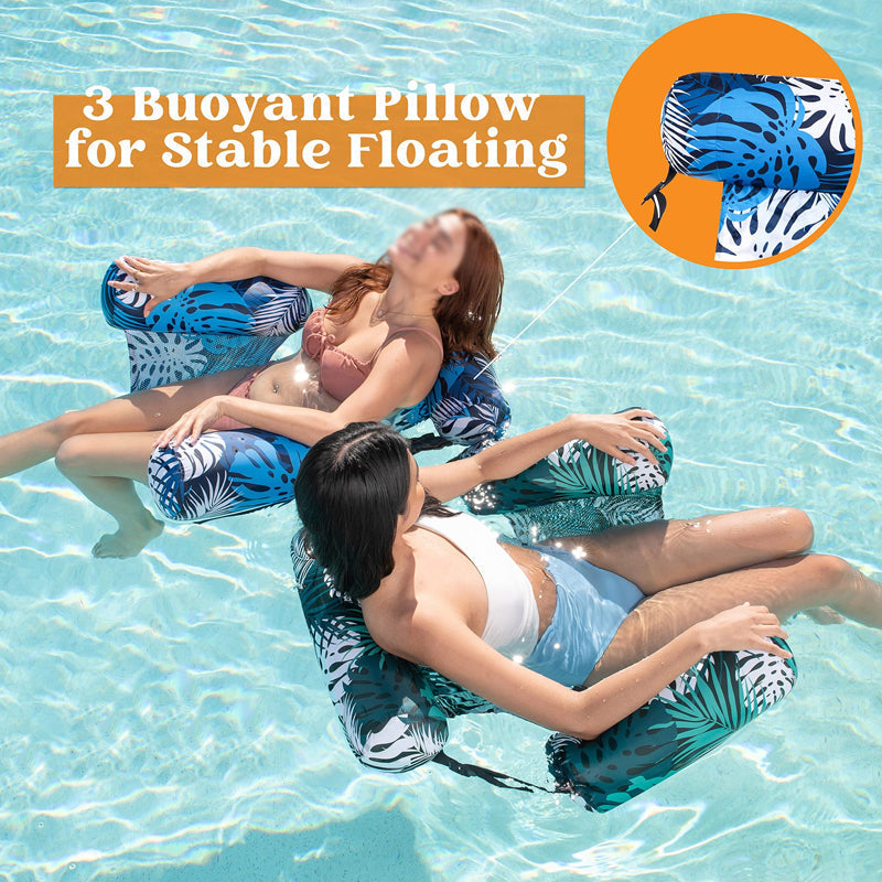 Driftcove™ – Inflatable 3-Pillow Floating Pool Chair with Supportive Headrest + 50% OFF