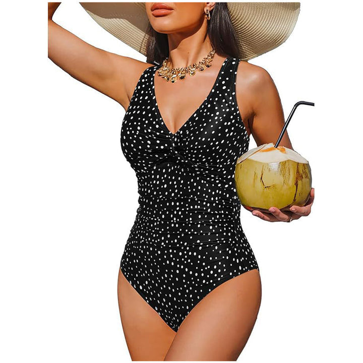 Drapelle™ – Tummy-Control Twist-Front V-Neck One-Piece Swimsuit + 50% OFF