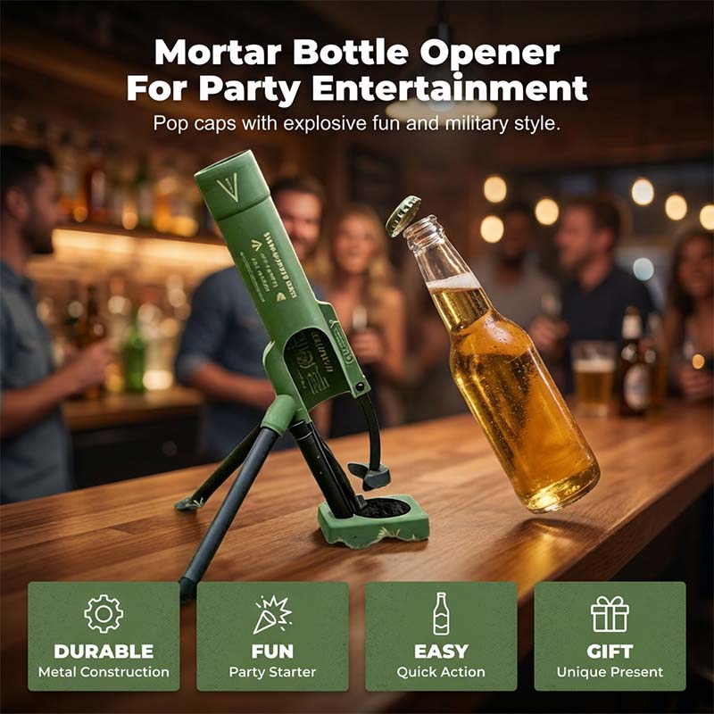 Salvo™ – Mortar-Launch Beer Bottle Opener &amp; Man-Cave Display Piece + 50%OFF