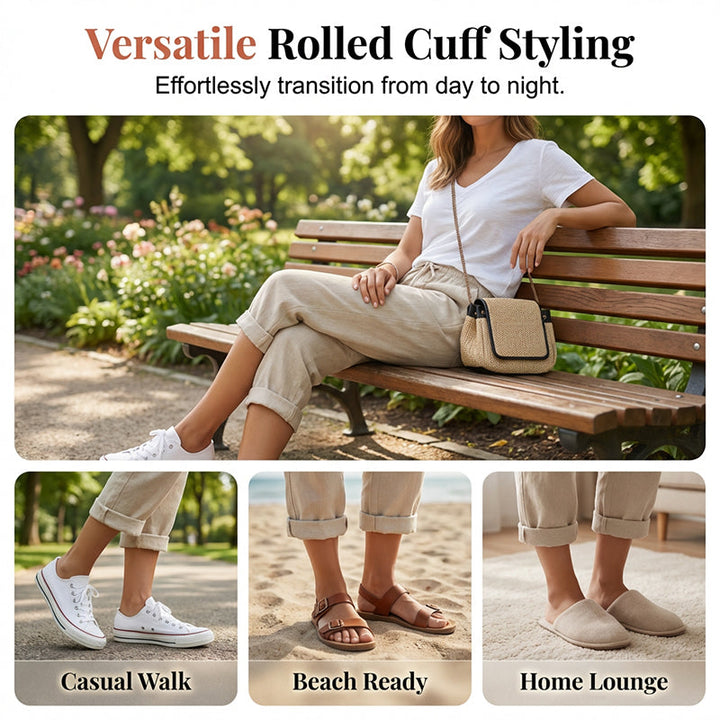 Linwood™ – Breathable Cotton-Linen Capris with Drawstring Waist &amp; Deep Pockets + 50% OFF