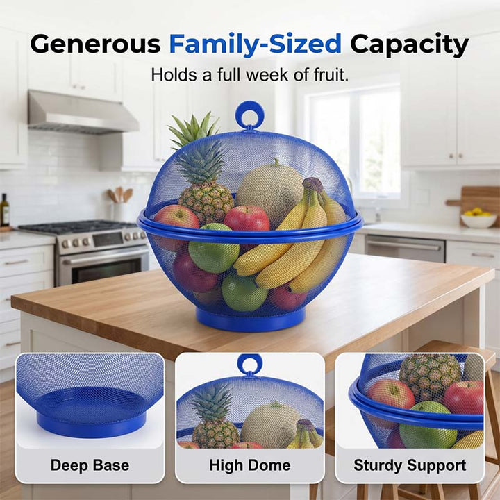 Larder™ – Breathable Mesh Fruit Basket with Lid &amp; Built-In Colander + 50% OFF