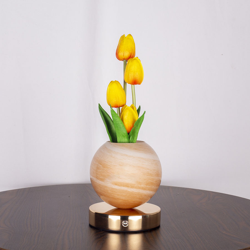 Petalune™ – Glass Globe Tulip Bouquet Night Light with Soft Warm Glow + 50% OFF
