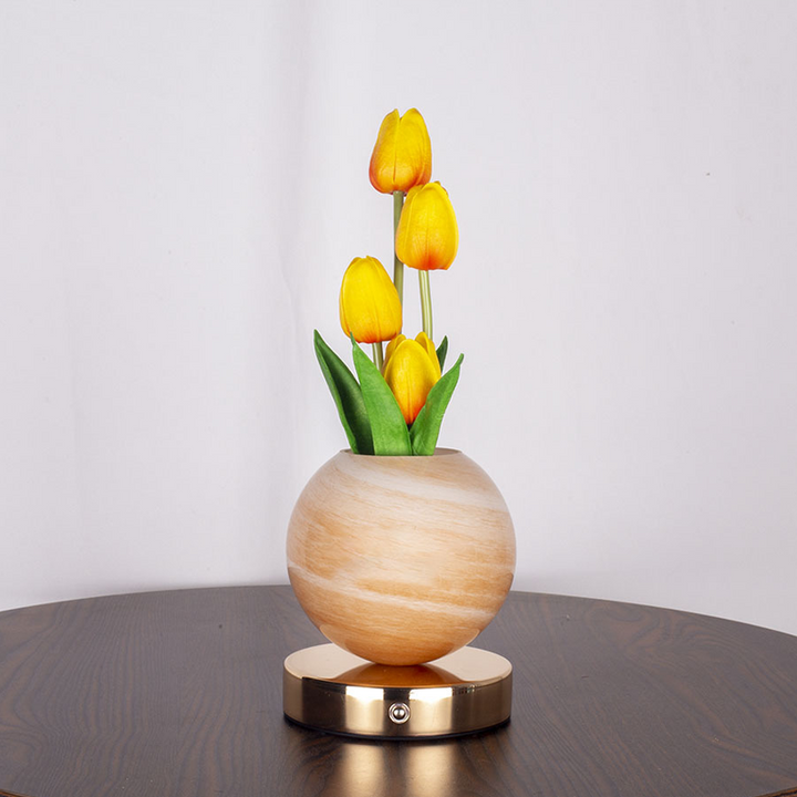 Petalune™ – Glass Globe Tulip Bouquet Night Light with Soft Warm Glow + 50% OFF