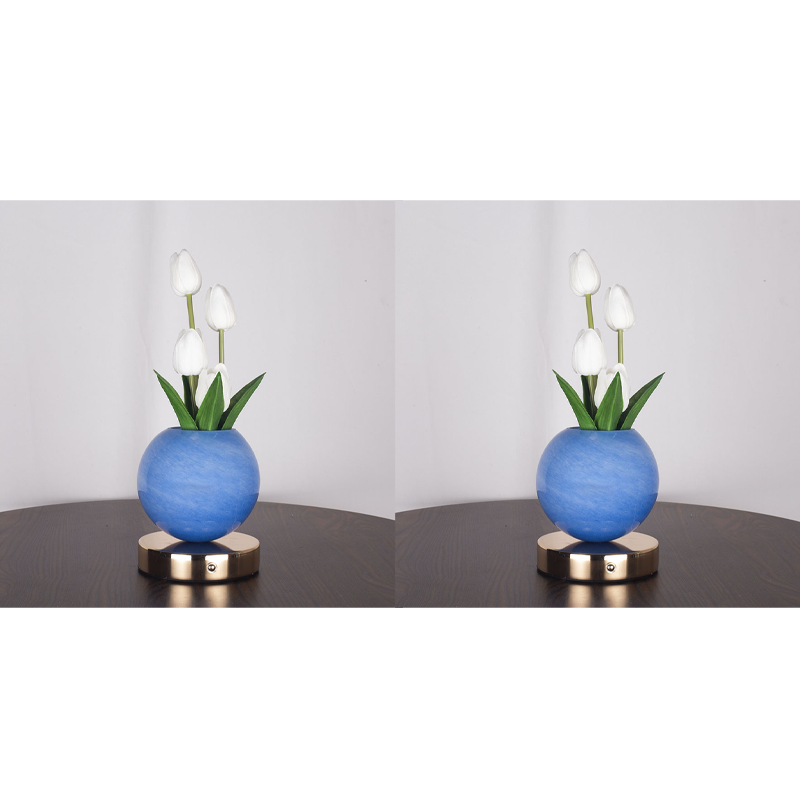 Petalune™ – Glass Globe Tulip Bouquet Night Light with Soft Warm Glow + 50% OFF