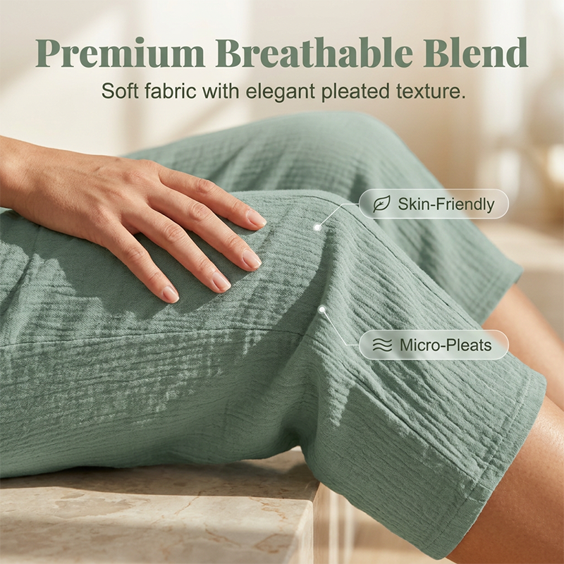 Linara™ – Breathable Wide-Leg Cropped Pants with Adjustable Waist + 50% OFF