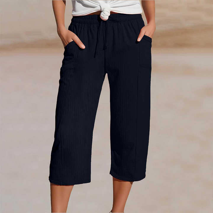 Linara™ – Breathable Wide-Leg Cropped Pants with Adjustable Waist + 50% OFF