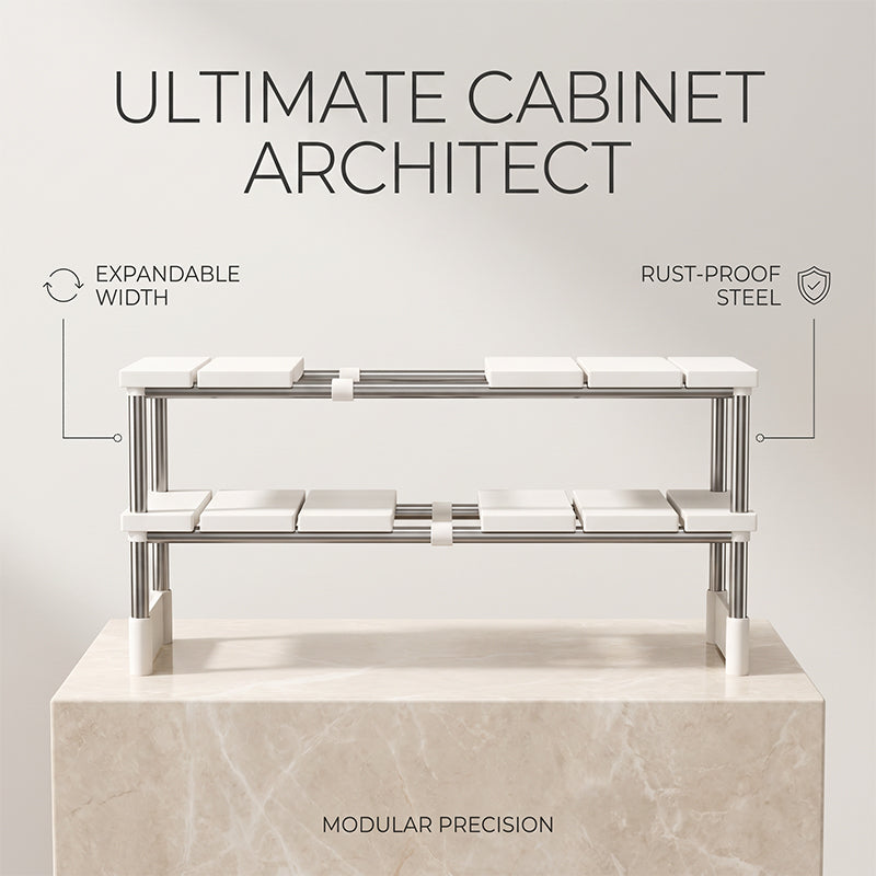 Alcove – Expandable Under-Sink Shelf with Removable Panels &amp; No-Wobble Frame + 50% OFF
