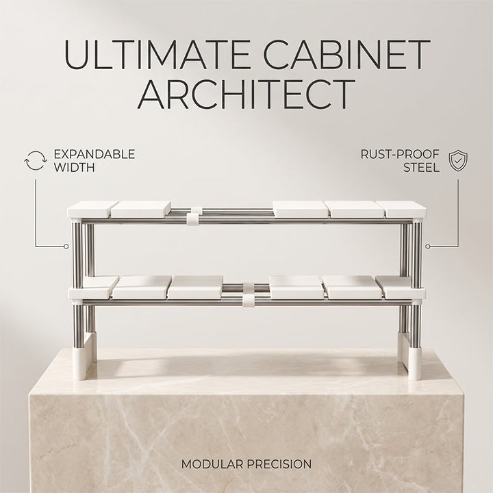 Alcove – Expandable Under-Sink Shelf with Removable Panels &amp; No-Wobble Frame + 50% OFF